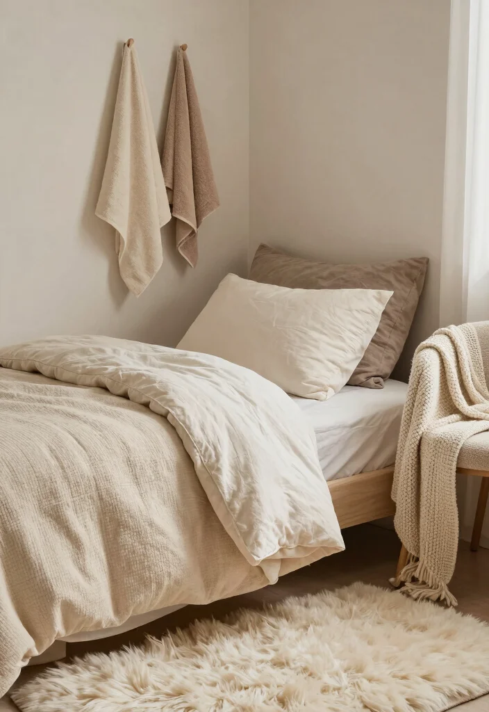 17 Bedroom and Bathroom in One Ideas for a Seamless Open Layout - 5. Cozy Textiles: Softening the Space 1