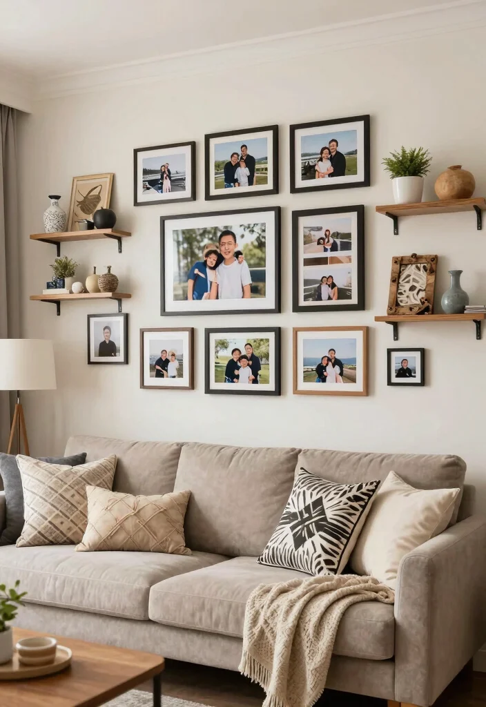 17 Curtain Wall Living Room Ideas: Soft Architectural Drama - 15. Personal Touches 1