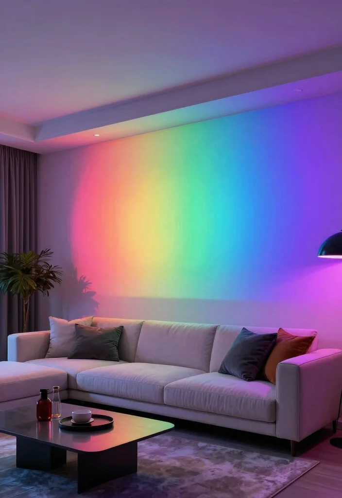 17 Feature Wall Ideas for Living Rooms with Bold Visual Impact - 17. Interactive LED Wall 1