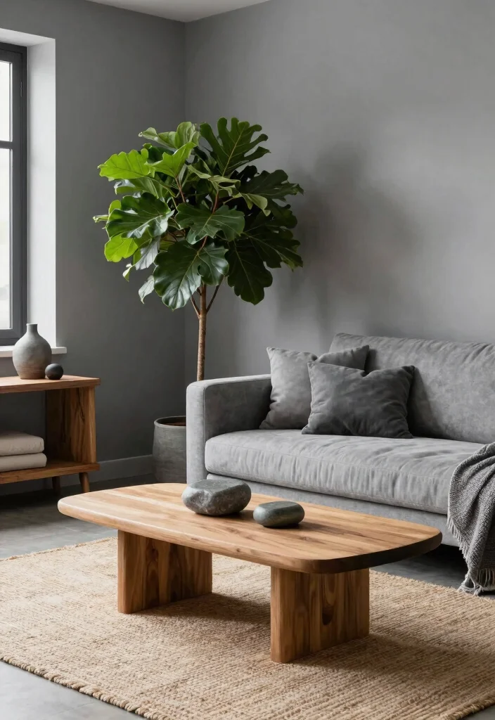 17 Grey Living Room Decor Ideas Timeless Modern Neutrals - 10. Grey and Natural Elements 1