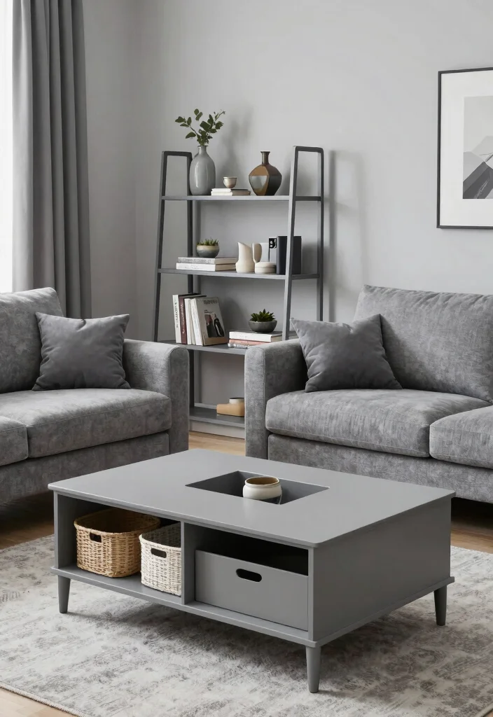 17 Grey Living Room Decor Ideas Timeless Modern Neutrals - 13. Functional and Stylish Storage 1