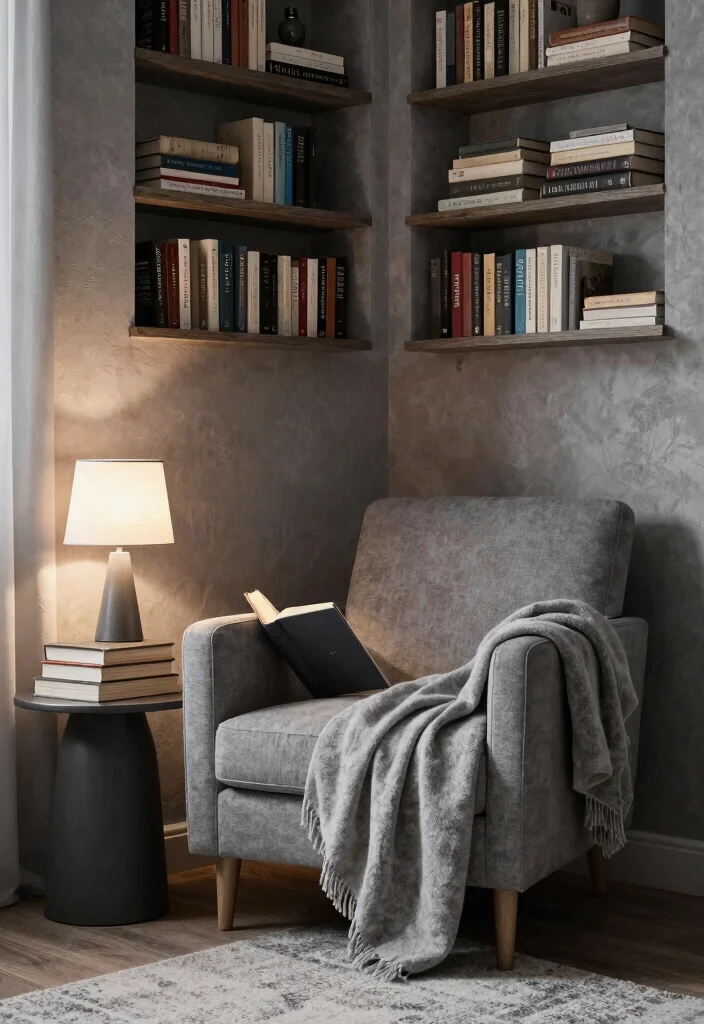 17 Grey Living Room Decor Ideas Timeless Modern Neutrals - 14. Cozy Reading Nooks 1