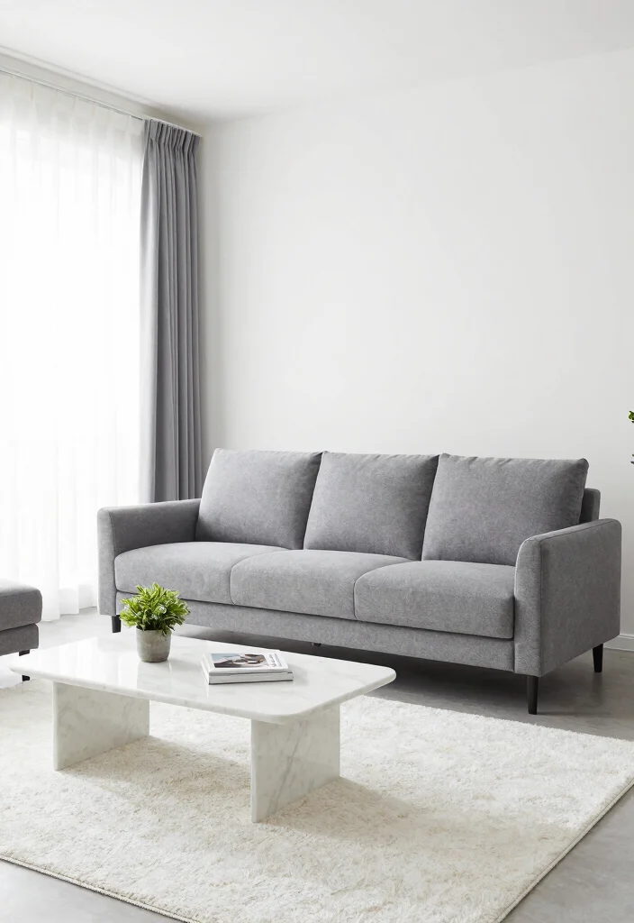 17 Grey Living Room Decor Ideas Timeless Modern Neutrals - 2. Grey and White Contrast 1