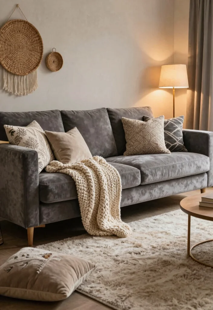 17 Grey Living Room Decor Ideas Timeless Modern Neutrals - 4. Layered Textures and Fabrics 1