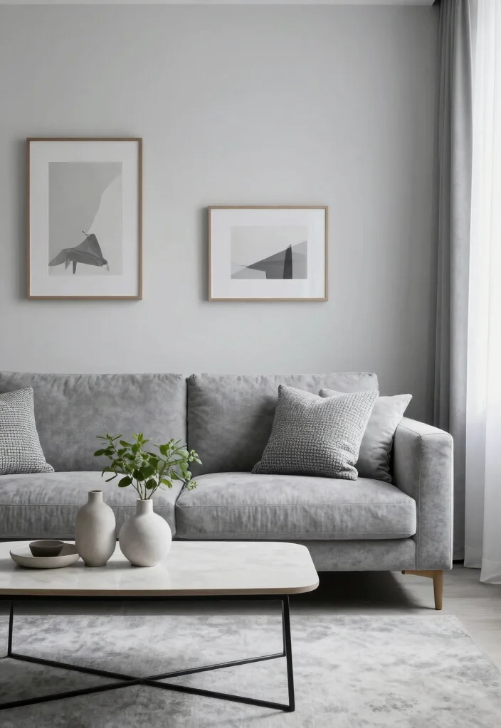 17 Grey Living Room Decor Ideas Timeless Modern Neutrals - 8. Minimalist Grey Accessories 1