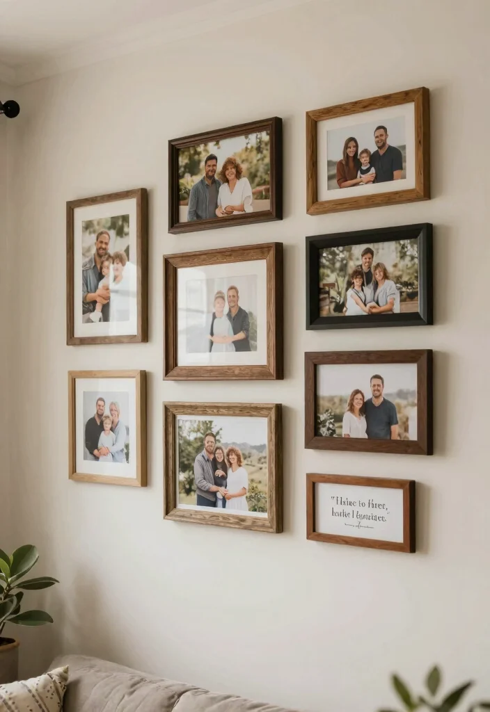 17 Hobby Lobby Farmhouse Decor Living Room Ideas Cozy Classic - 3. Gallery Wall of Memories 1