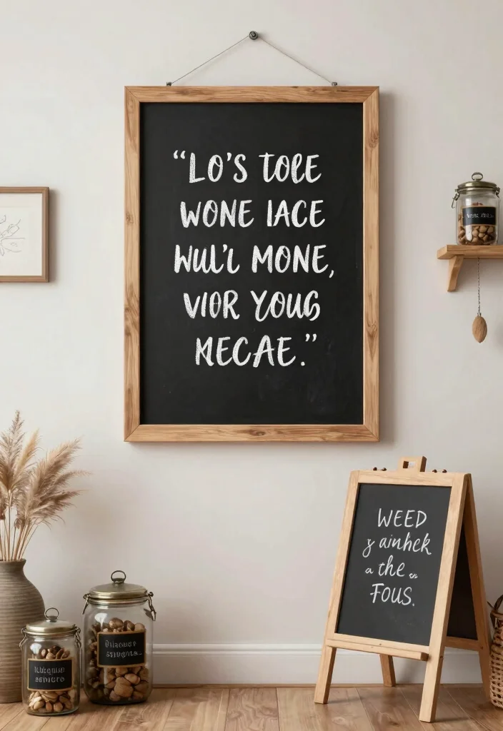 17 Hobby Lobby Farmhouse Decor Living Room Ideas Cozy Classic - 6. Chalkboard Accents 1