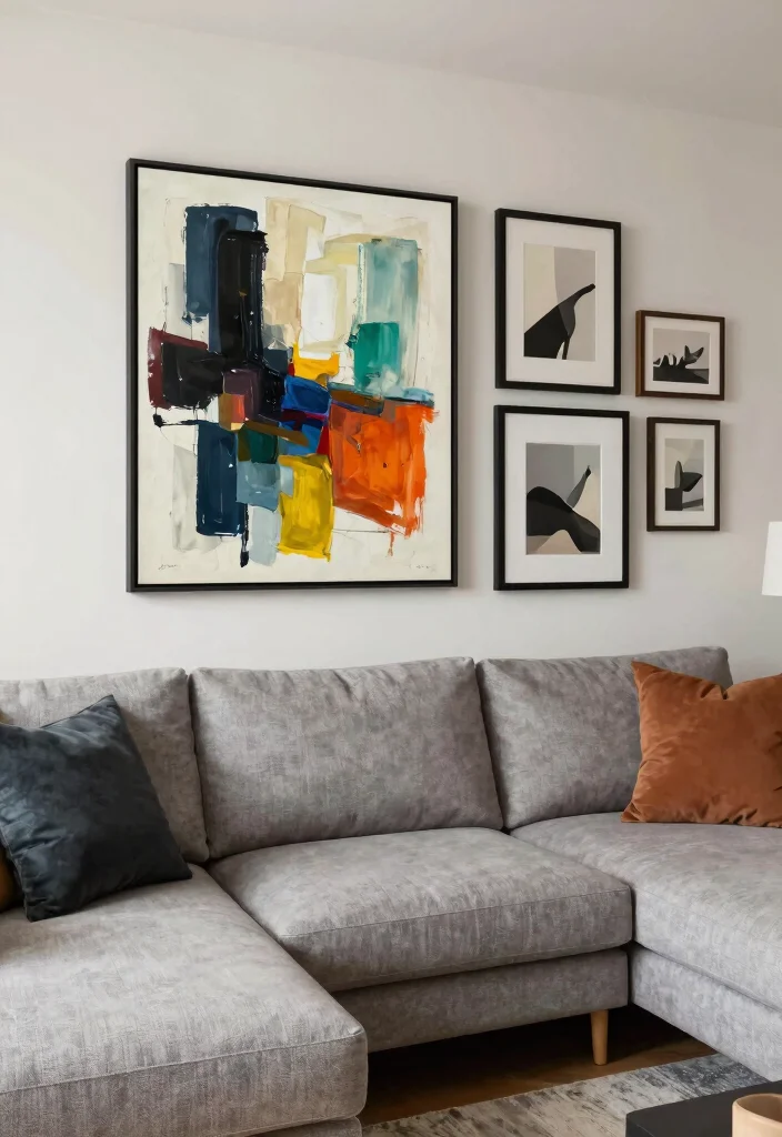 17 L Sofa Living Room Modern Ideas: Sleek Functional Layouts - 12. Enhance with Art and Decor 1