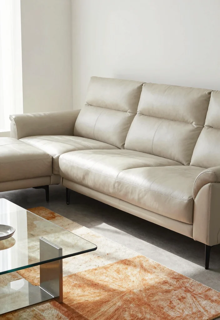 17 L Sofa Living Room Modern Ideas: Sleek Functional Layouts - 13. Opt for Sleek, Modern Materials 1