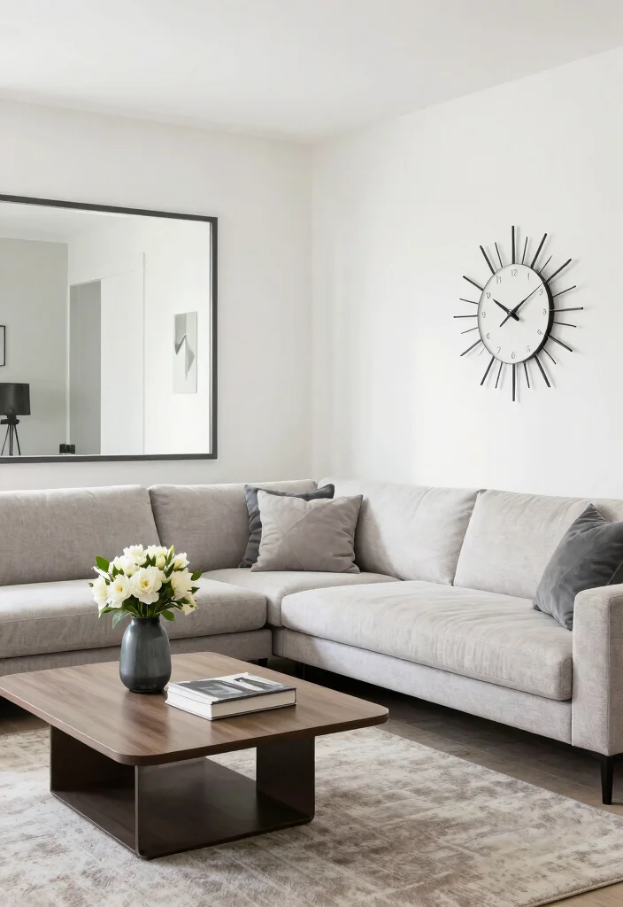 17 L Sofa Living Room Modern Ideas: Sleek Functional Layouts - 8. Accessorize Wisely with Minimal Decor 1