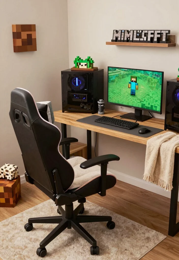 17 Minecraft Bedroom Ideas Game Aesthetic Fun Theme - 10. Themed Game Area 1