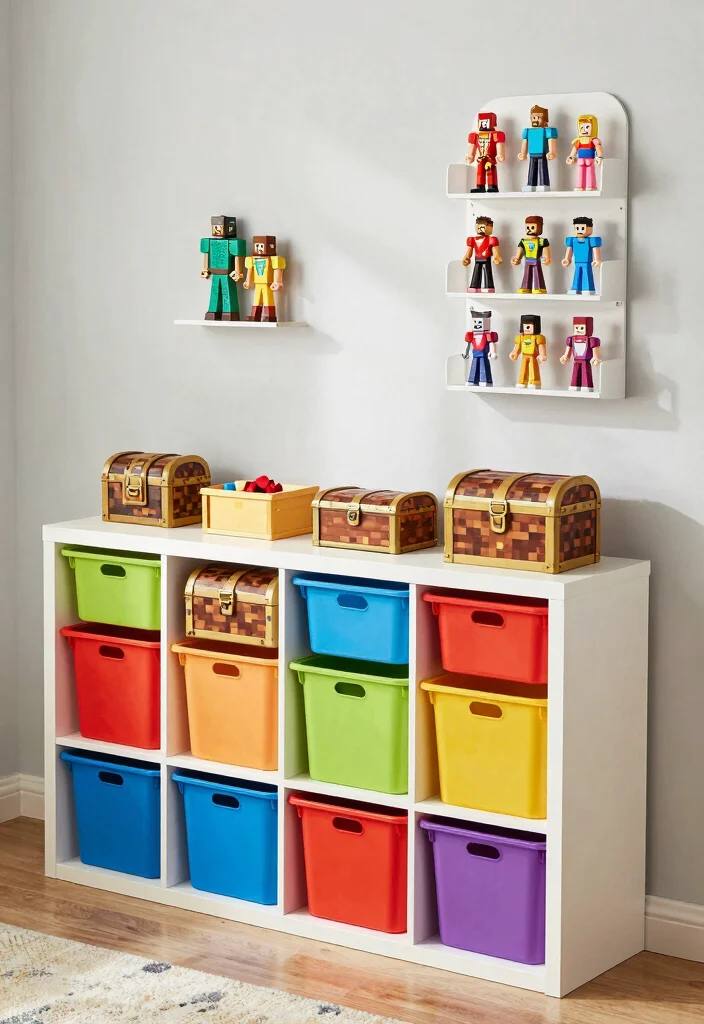17 Minecraft Bedroom Ideas Game Aesthetic Fun Theme - 16. Unique Toy Storage 1