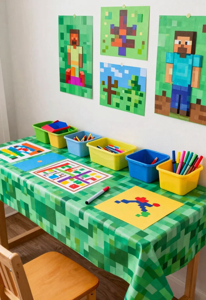 17 Minecraft Bedroom Ideas Game Aesthetic Fun Theme - 4. Minecraft Craft Station 1