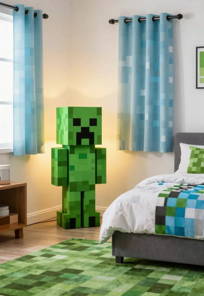 17 Minecraft Bedroom Ideas Game Aesthetic Fun Theme - 6. Themed Accessories 1