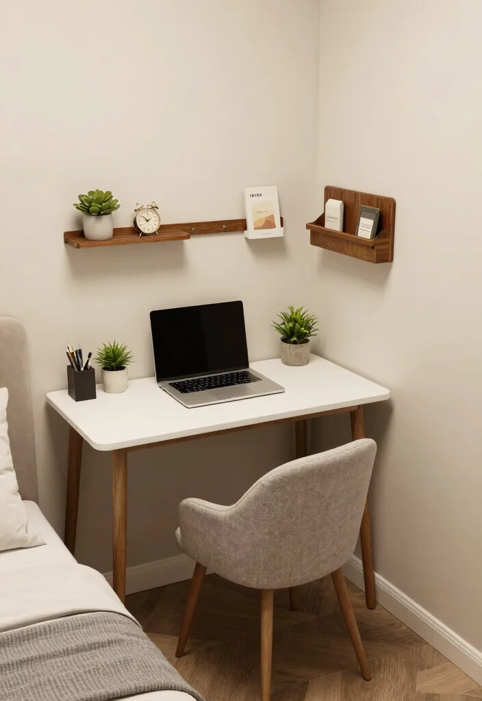 17 Small Bedroom Decor Ideas for Couples: Romantic and Practical - 14. A Functional Desk Area 1