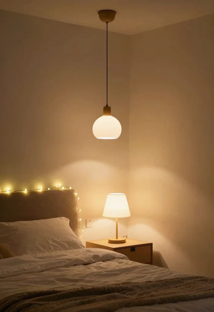 17 Small Bedroom Decor Ideas for Couples: Romantic and Practical - 4. Statement Lighting 1