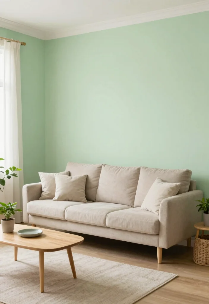 17 Small Living Room Colors Ideas That Open Up Space - 17. Light Willow Green for a Soft Touch 1