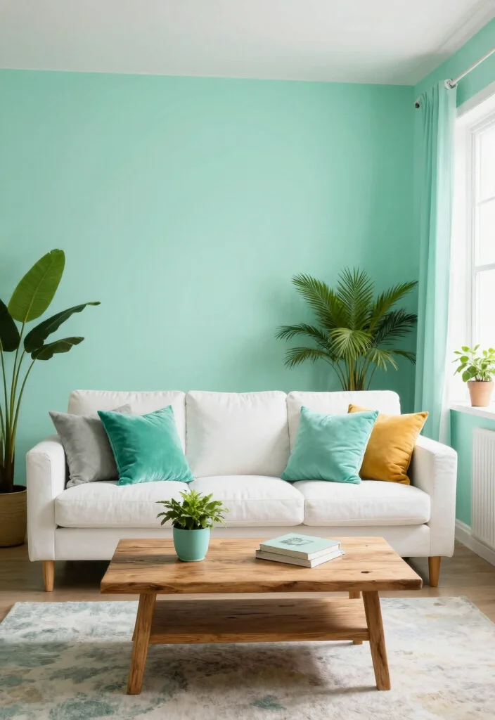 17 Small Living Room Colors Ideas That Open Up Space - 5. Mint Green for a Refreshing Touch 1
