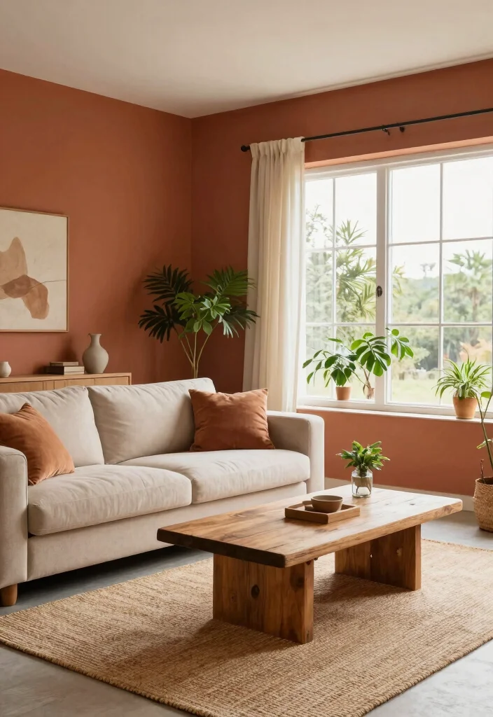 17 Small Living Room Colors Ideas That Open Up Space - 7. Terracotta for Earthy Warmth 1