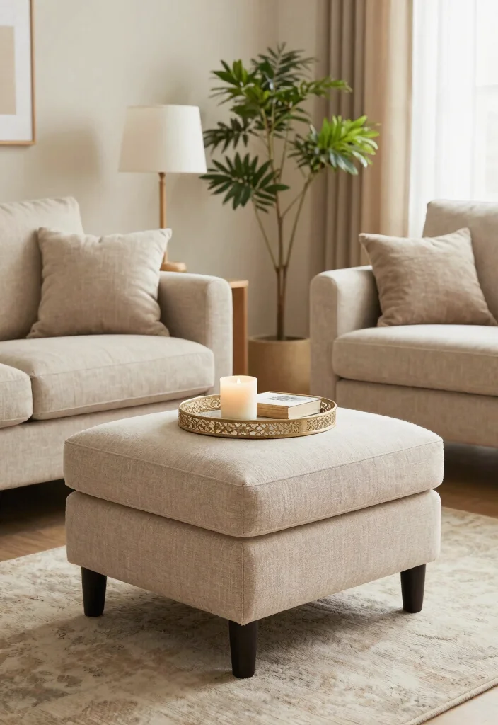 17 Two Chairs Living Room Ideas for Balanced Cozy Layouts - 12. Functional Ottomans as Footrests 1