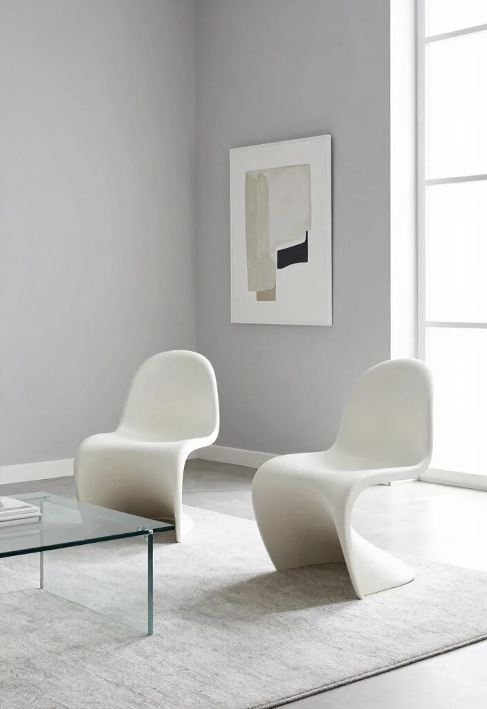 17 Two Chairs Living Room Ideas for Balanced Cozy Layouts - 5. Minimalist Approach with Sleek Lines 1