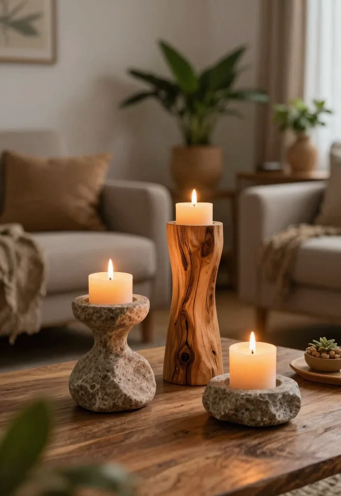 17 Wall Candle Holders Living Room Ideas for a Warm Ambient Glow - 13. Nature-Inspired Holders 1