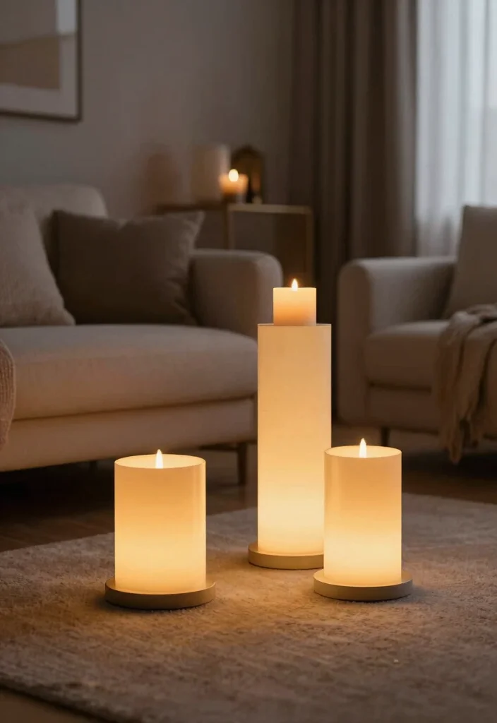 17 Wall Candle Holders Living Room Ideas for a Warm Ambient Glow - 14. Candle Holders with Ambient Lighting 1