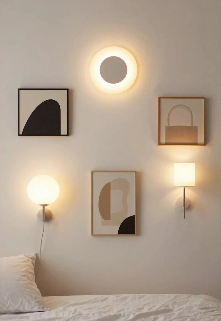 17 Wall Lamps Bedroom Ideas to Maximize Space and Create Cozy Lighting - 15. Artistic Wall Lamps 1