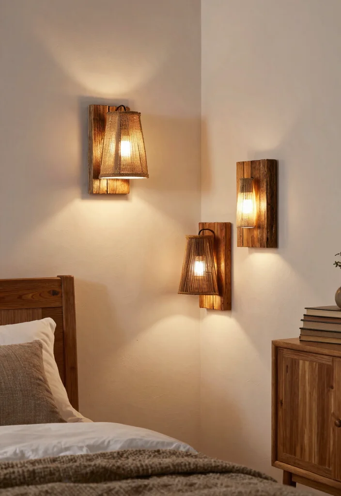 17 Wall Lamps Bedroom Ideas to Maximize Space and Create Cozy Lighting - 16. Rustic Wall Lamps 1