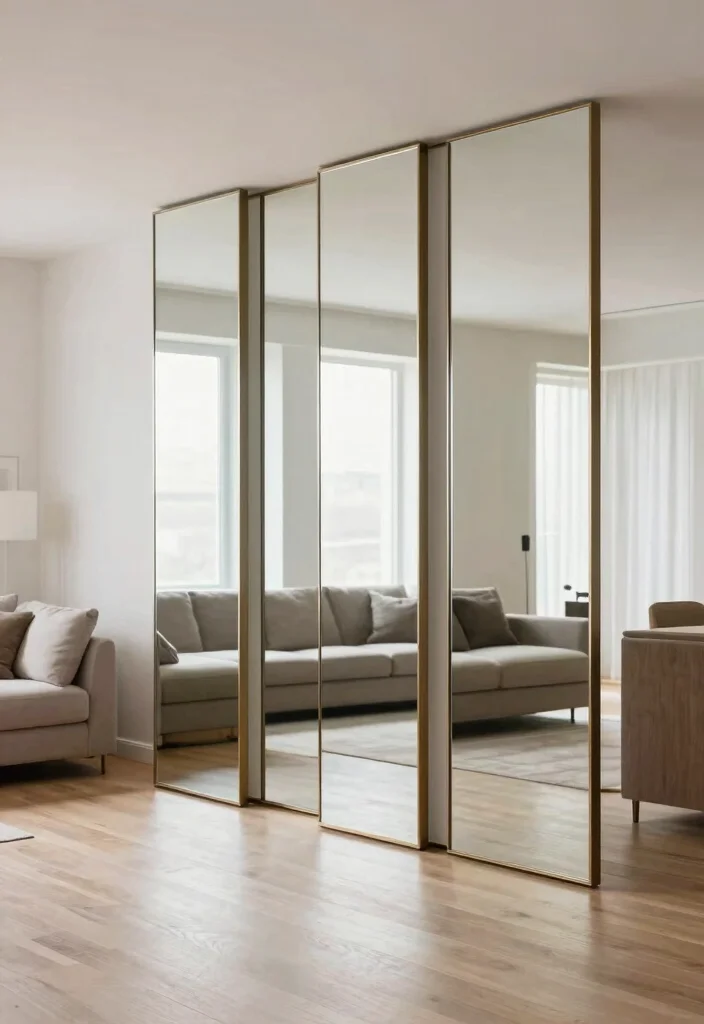 17 Window Mirror Wall Decor Living Room Ideas Light Expanding - 15. Mirrored Window Panel Room Divider 1