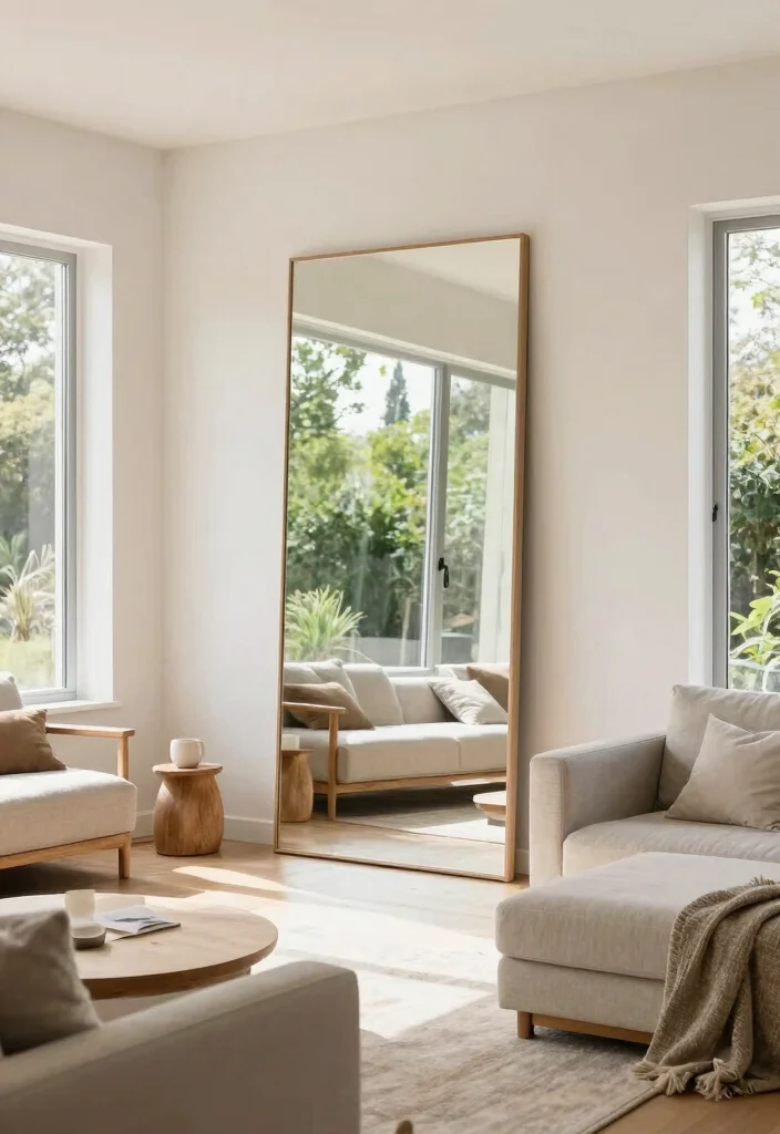 17 Window Mirror Wall Decor Living Room Ideas Light Expanding - 6. Floor-to-Ceiling Window Mirror 1