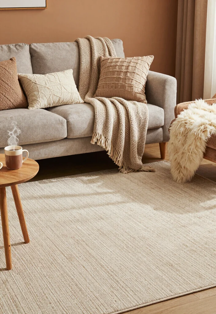 17 Winter Living Room Decor Ideas for Cozy Seasonal Warmth - 1. Layered Textiles for Comfort 1