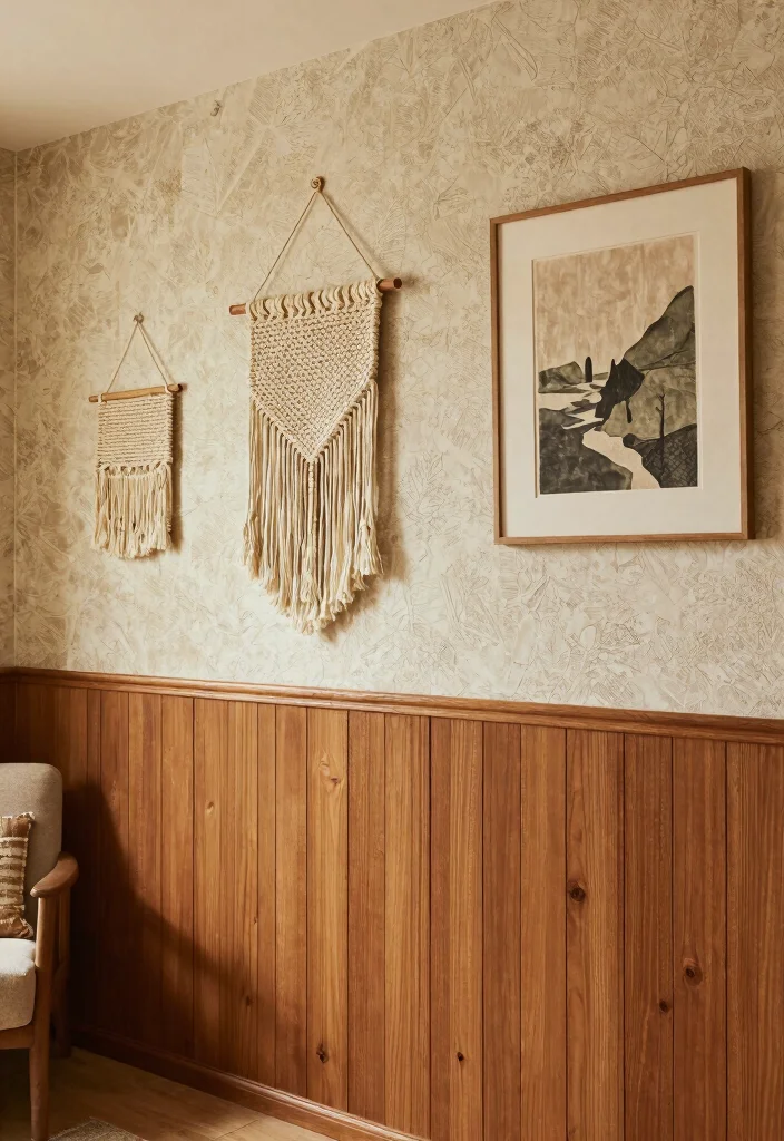 17 Winter Living Room Decor Ideas for Cozy Seasonal Warmth - 13. Layered Wall Textures 1