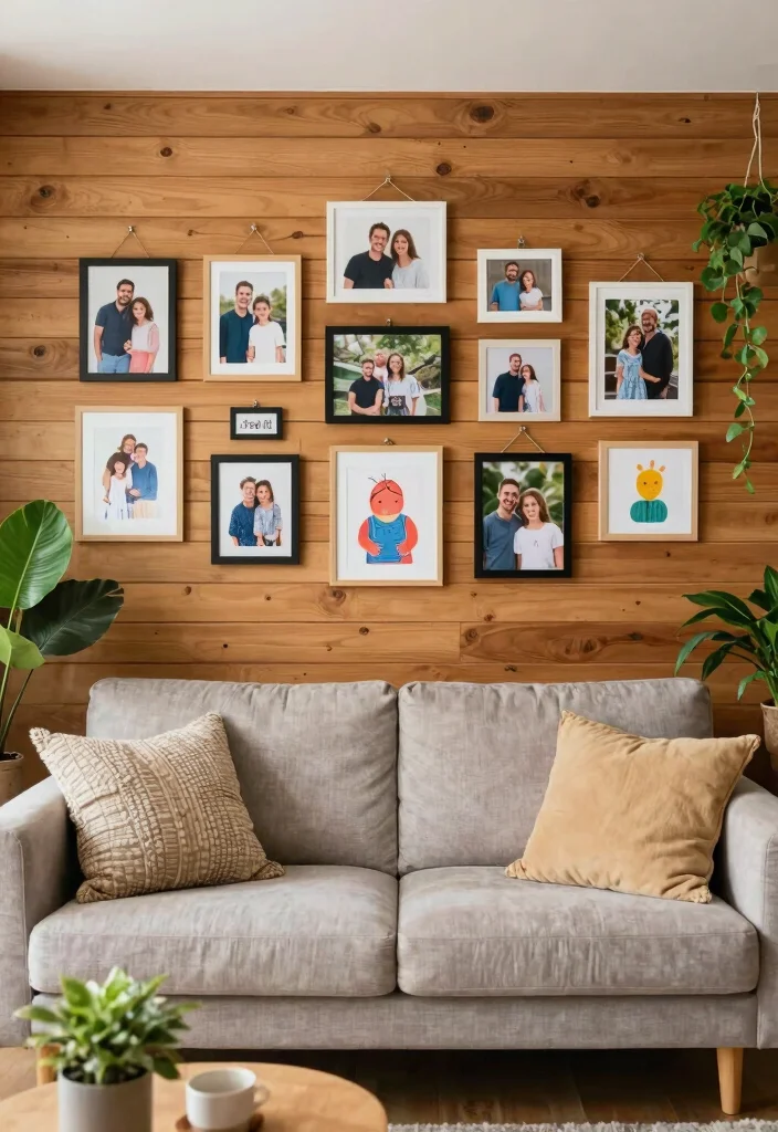 17 Wooden Slat Wall Living Room Ideas: Warm Contemporary Texture - 17. Personalized Touches 1