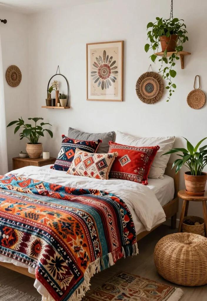 18 Bedroom Designs Small Spaces That Feel Open and Cozy - 18. Bohemian Accents 1