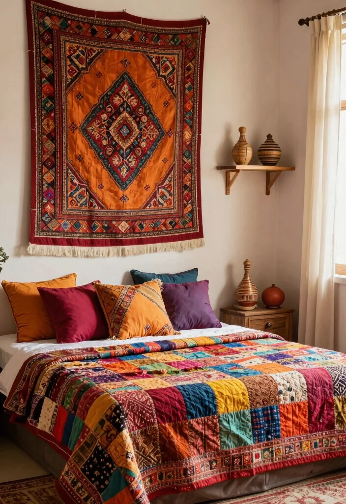 18 Bedroom Ideas Indian Style Elegant Cultural Comfort - 1. Vibrant Textiles for Warmth 1
