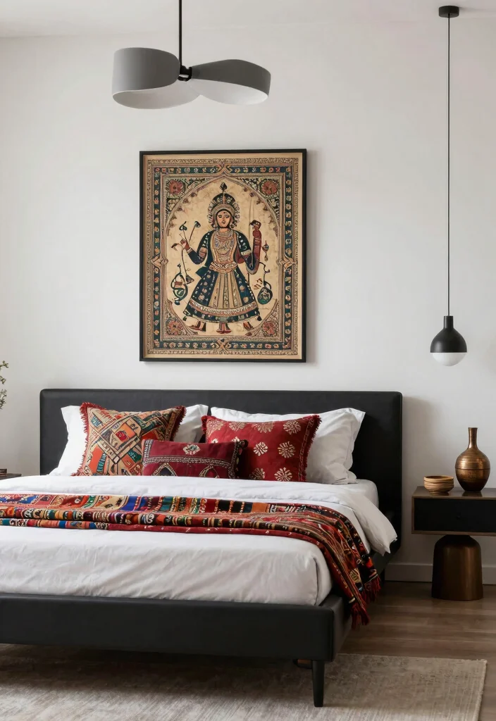 18 Bedroom Ideas Indian Style Elegant Cultural Comfort - 16. Fusion of Modern and Traditional 1