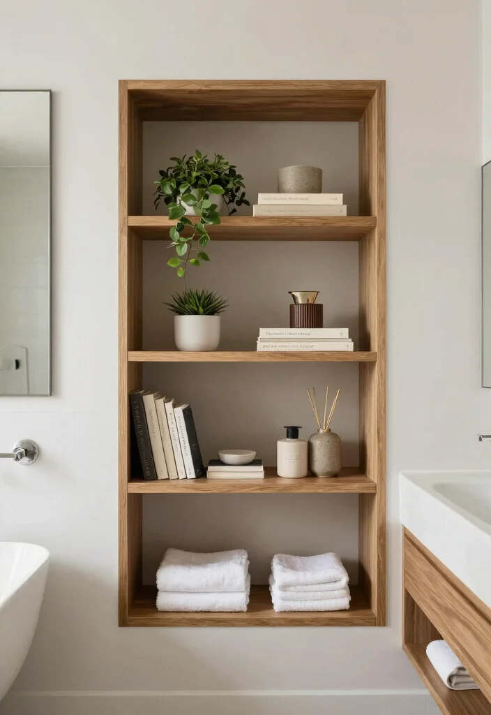 18 Bedroom With Bathroom Open Space Ideas: Luxury Flow - 11. Open Shelving for Display 1