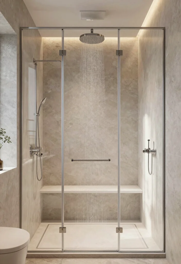 18 Bedroom With Bathroom Open Space Ideas: Luxury Flow - 12. Customized Shower Space 1