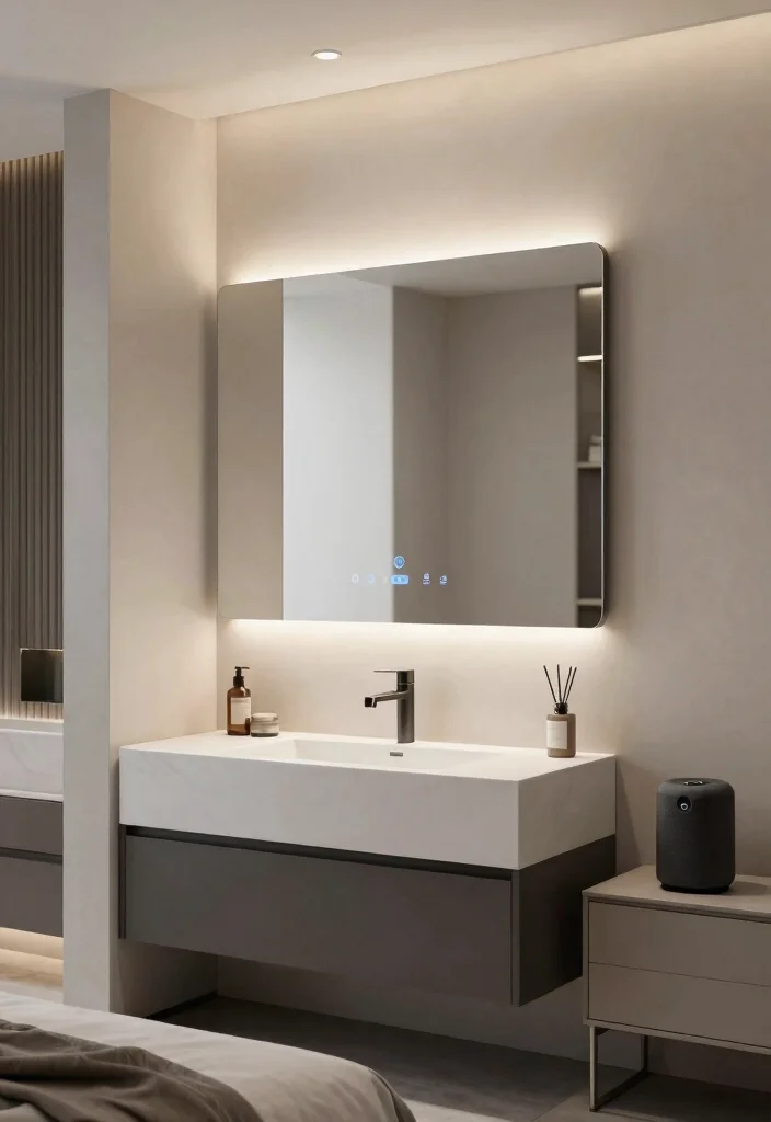 18 Bedroom With Bathroom Open Space Ideas: Luxury Flow - 13. Smart Technology Integration 1