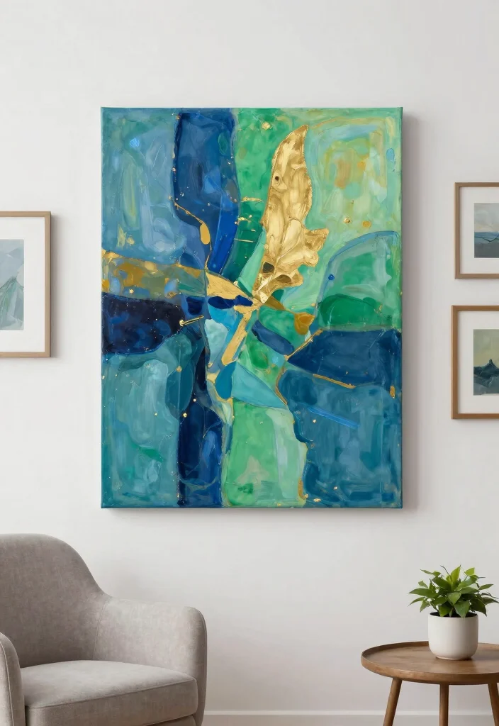 18 DIY Living Room Wall Decor Ideas: Creative & Budget Friendly - 10. Painted Canvas Art 1