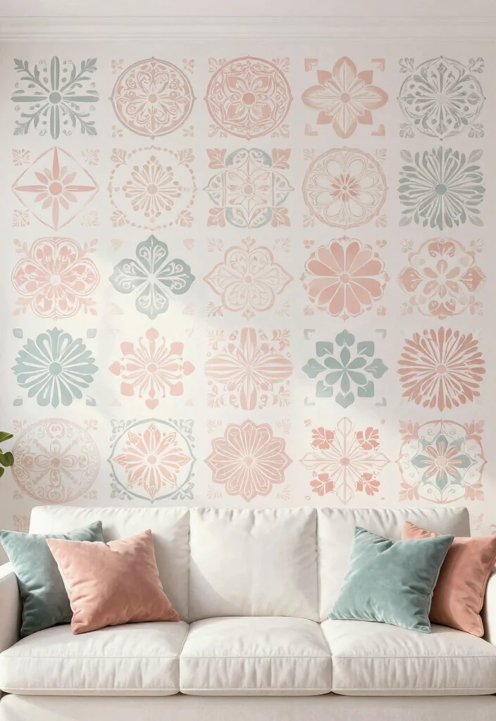 18 DIY Living Room Wall Decor Ideas: Creative & Budget Friendly - 11. DIY Wall Stencils 1