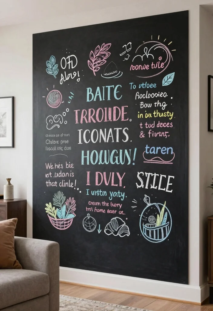 18 DIY Living Room Wall Decor Ideas: Creative & Budget Friendly - 15. Chalkboard Wall Art 1