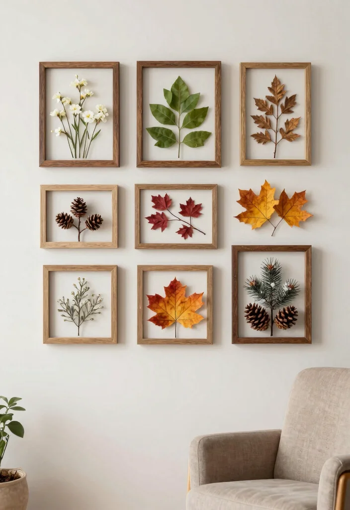 18 DIY Living Room Wall Decor Ideas: Creative & Budget Friendly - 17. Seasonal Decor Display 1