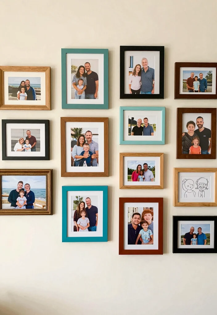18 DIY Living Room Wall Decor Ideas: Creative & Budget Friendly - 3. Gallery Wall of Family Memories 1