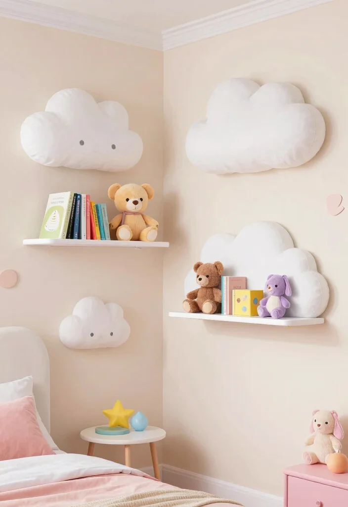 18 Extra Storage Ideas for Your Bedroom: Hidden Smart Solutions - 18. Cloud Shelves 1