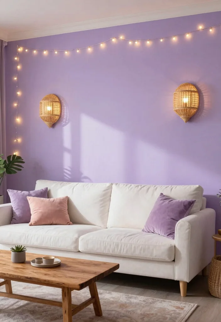 18 Large Accent Wall Living Room Ideas: Statement Making Design - 18. Unique Lighting Fixtures 1