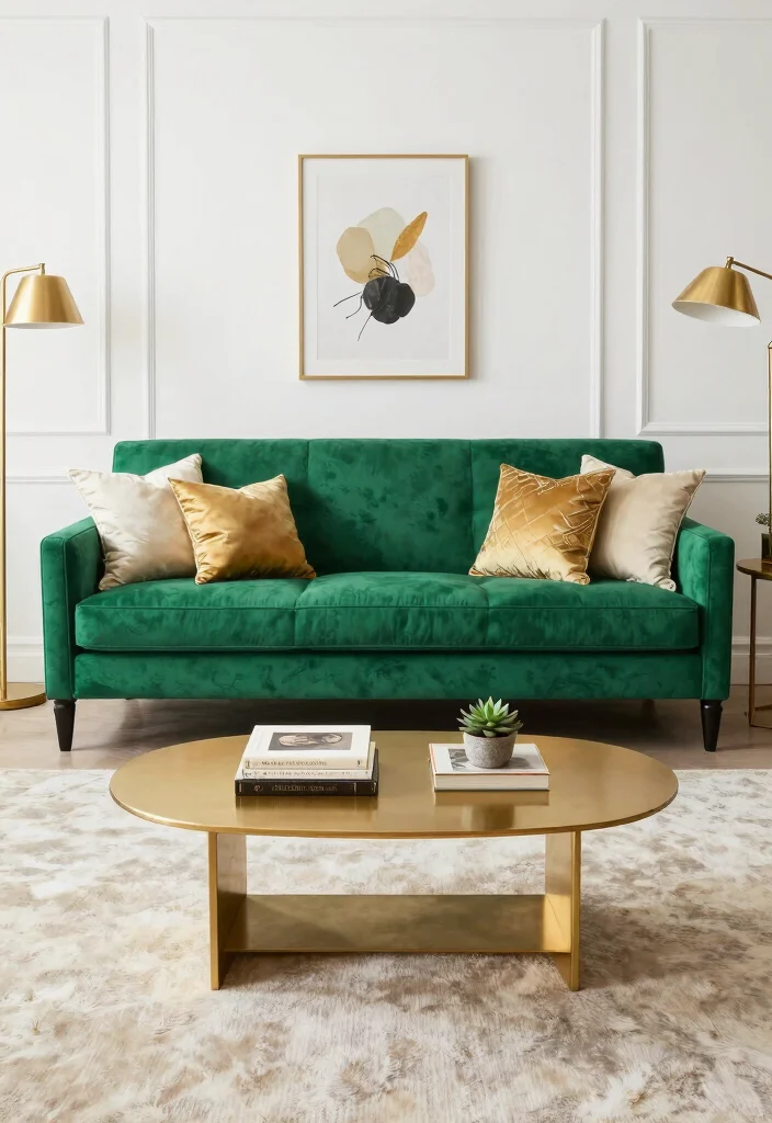 18 Living Room Green Sofa Ideas Fresh Versatile Styling - 1. Bold Emerald Elegance 1