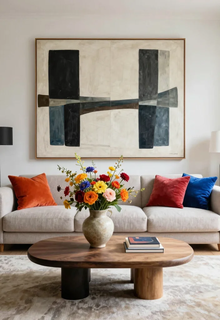 18 Modular Sofa Living Room Ideas: Flexible Contemporary Living - 12. Statement Accessories to Elevate the Look 1