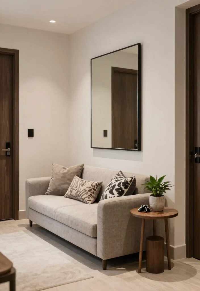 18 Modular Sofa Living Room Ideas: Flexible Contemporary Living - 15. Welcoming Entryway Integration 1